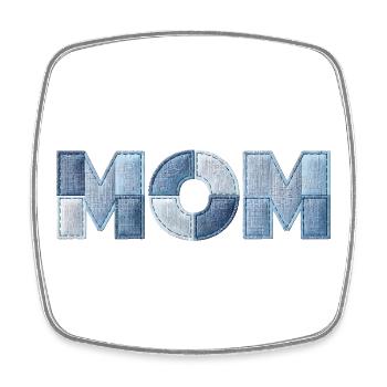 Patchwork Mama Schriftzug Geschenk für Mutter - Viereckiger Kühlschrankmagnet - Weiß - Vorne