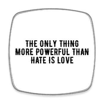 Only Love Is Stronger Than Hats – Heartfelt Design - Square fridge magnet - white - Front