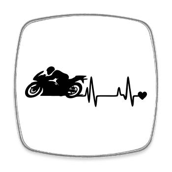 motorcycle - Square fridge magnet - white - Front