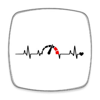 Motif du logo du ruban du segment rouge - Magnet carré - blanc - Devant