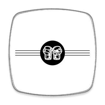 Boxhandschuhe Symbol - Viereckiger Kühlschrankmagnet - Weiß - Vorne