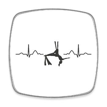 Vertikaltuch Heartbeat Luftakrobatik Aerial Silk - Viereckiger Kühlschrankmagnet - Weiß - Vorne