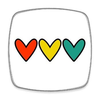 HERZ. HERZ. VALENTINSTAG. LIEBE. LIEBE. PAAR. - Viereckiger Kühlschrankmagnet - Weiß - Vorne
