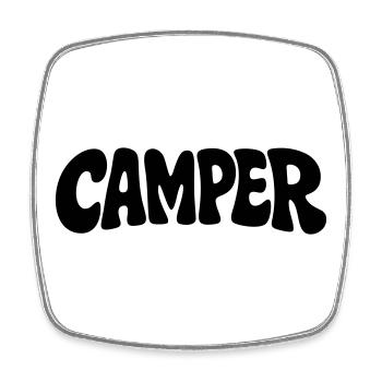 Campeur - Magnet carré - blanc - Devant