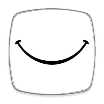 smile - Square fridge magnet - white - Front