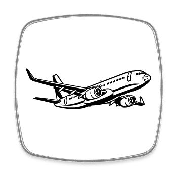 Flugzeug - Viereckiger Kühlschrankmagnet - Weiß - Vorne