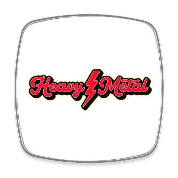 Heavy Metal Lightning Bolt Script-Logo - Viereckiger Kühlschrankmagnet - Weiß - Vorne