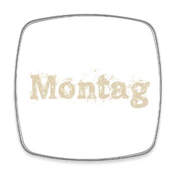 Montag - Viereckiger Kühlschrankmagnet - Weiß - Vorne