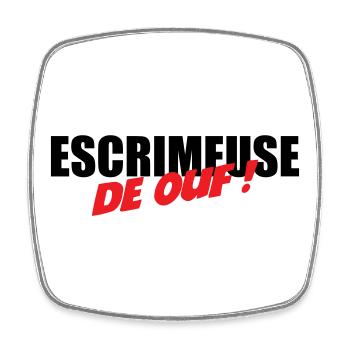Escrimeuse de ouf : le motif pour les tireuses - Magnet carré - blanc - Devant