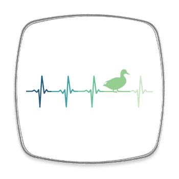canard battement de canards - Magnet carré - blanc - Devant