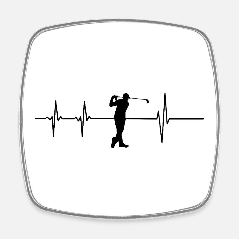 Golf en rythme - Magnet carré - blanc