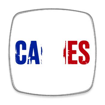 Cannes, France - Magnet carré - blanc - Devant