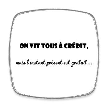 CITATION. MESSAGE. HUMOUR. CITATIONS DRÔLES - Magnet carré - blanc - Devant