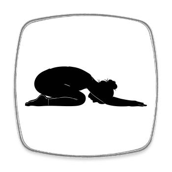 Child’s Pose Yoga Silhouette - Square fridge magnet - white - Front