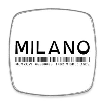 Milan - Square fridge magnet - white - Front