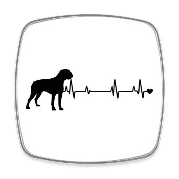 Hund - Viereckiger Kühlschrankmagnet - Weiß - Vorne