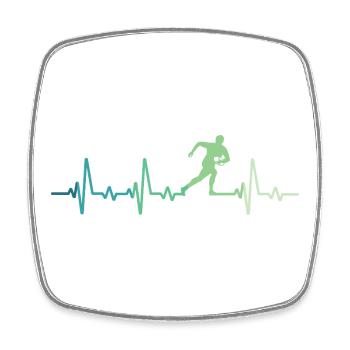 Rugby Heartbeat Rugby Player Gift - Square fridge magnet - white - Front