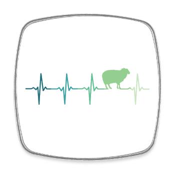 Sheep heartbeat Sheep Sheep - Square fridge magnet - white - Front