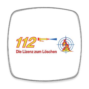 112 Lizenz zum Löschen - Feuerwehr - Viereckiger Kühlschrankmagnet - Weiß - Vorne