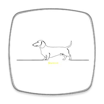 Dachshund Stur Line Art Saying - Square fridge magnet - white - Front