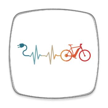 E-Bike Fahrrad Radfahrer E-MTB Mountainbike - Viereckiger Kühlschrankmagnet - Weiß - Vorne