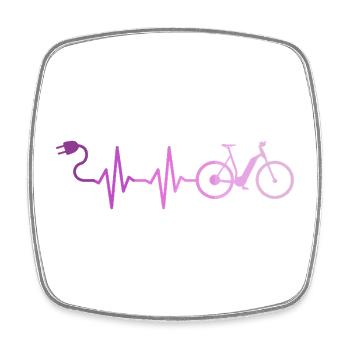 E-Bike Fahrrad Radfahrer Frauen - Viereckiger Kühlschrankmagnet - Weiß - Vorne