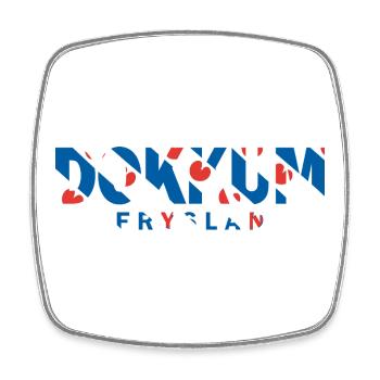 Dokkum Friesland Fryslan Flagge Shirt, Hoodie, Bag - Viereckiger Kühlschrankmagnet - Weiß - Vorne