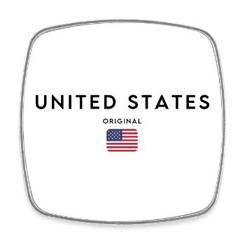 Amerikanischer Stolz, minimalistisches, elegantes Design - Viereckiger Kühlschrankmagnet - Weiß - Vorne