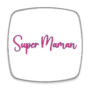 Super_Maman_ - Magnet carré - blanc - Devant