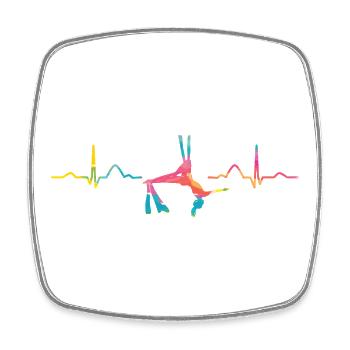 Vertikaltuch Heartbeat Luftakrobatik Aerial Silk - Viereckiger Kühlschrankmagnet - Weiß - Vorne