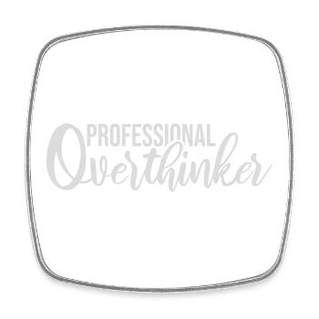Professional Overthinker Lustig Grübeln Angst Logo - Viereckiger Kühlschrankmagnet - Weiß - Vorne