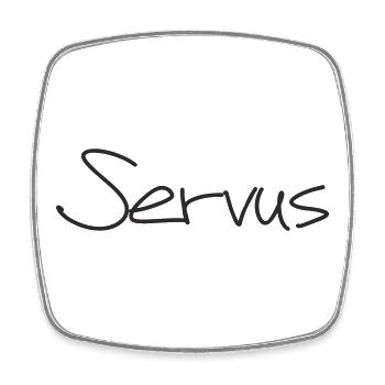 Servus – Bayerisches Textdesign für Shirts & mehr - Viereckiger Kühlschrankmagnet - Weiß - Vorne
