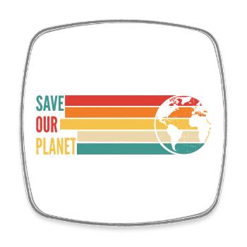Chemise Save Our Planet Environnement rétro - Magnet carré - blanc - Devant