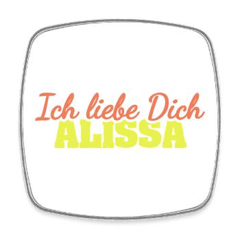 Ich liebe Dich ALISSA Retro-Print - Viereckiger Kühlschrankmagnet - Weiß - Vorne