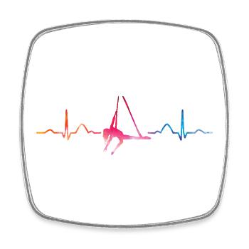 Vertikaltuch Heartbeat Luftakrobatik Aerial Silk - Viereckiger Kühlschrankmagnet - Weiß - Vorne