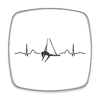 Vertikaltuch Heartbeat Luftakrobatik Aerial Silk - Viereckiger Kühlschrankmagnet - Weiß - Vorne