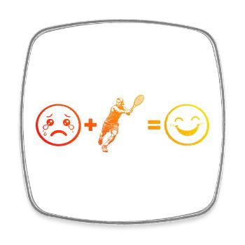 Idée cadeau pour un tennis avec tennis - Magnet carré - blanc - Devant