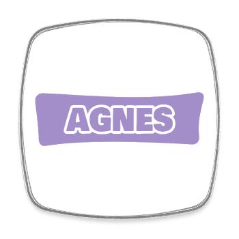 AGNES Typo-Lavendel Schriftzug - Viereckiger Kühlschrankmagnet - Weiß - Vorne