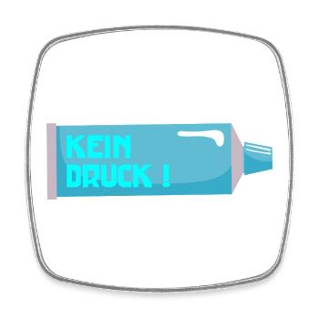 STRESS KEIN DRUCK - Viereckiger Kühlschrankmagnet - Weiß - Vorne