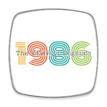 Vintage 1986 - Square fridge magnet - white - Front