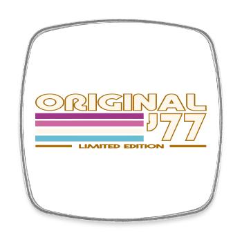 1977 - Square fridge magnet - white - Front