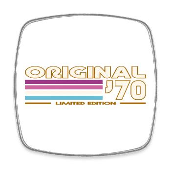 Originale Retro-Streifen der 70er - Viereckiger Kühlschrankmagnet - Weiß - Vorne