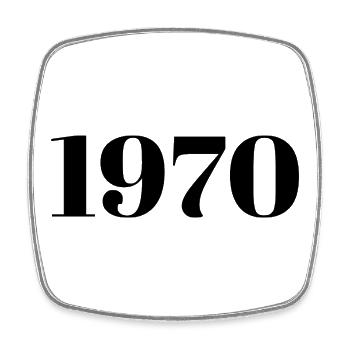 1970 Vintage 1970's Retro 1970's Birthday 1970's - Square fridge magnet - white - Front