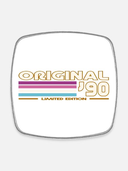 Originale 90er Retro-Streifen - Viereckiger Kühlschrankmagnet - Weiß