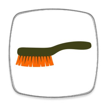 Mushroom Brush Tool Collector - Square fridge magnet - white - Front