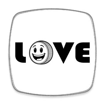 love love - Square fridge magnet - white - Front