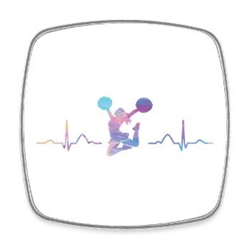 Cheerpom pom girls Mom Cheerleading - Magnet carré - blanc - Devant