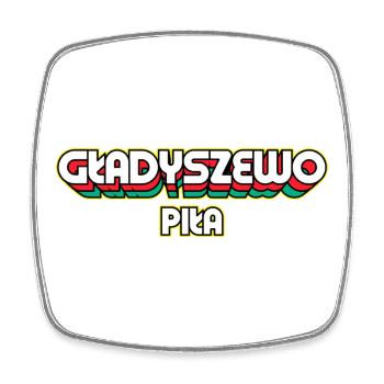 Gładyszewo Piła. Name des Retro-Bezirks - Viereckiger Kühlschrankmagnet - Weiß - Vorne