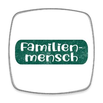 Familienmensch mit Herz - Viereckiger Kühlschrankmagnet - Weiß - Vorne