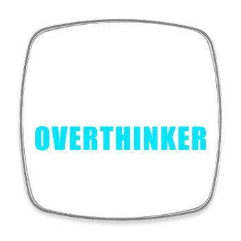 Certified Overthinker Shirt - Funny Gift - Square fridge magnet - white - Front